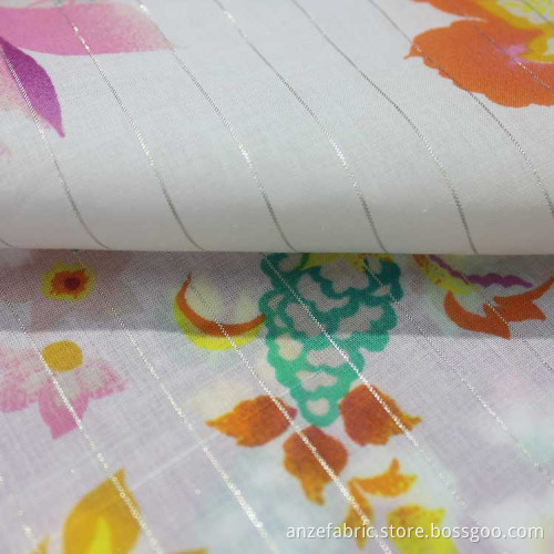 New arrival printed cotton dobby lurex fabric